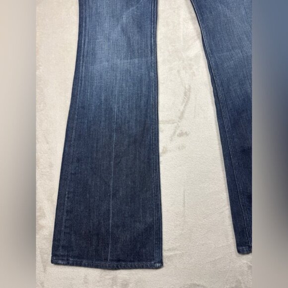 7 for All Mankind Flynt Dojo Style Gold Embroidered Pockets Bootcut Jeans 28 - Picture 7 of 16